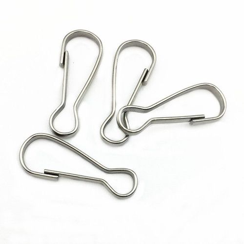 Crochets de longe en acier inoxydable, clips de longe, mousquetons, paquet de 100 Argent 5.5 cm