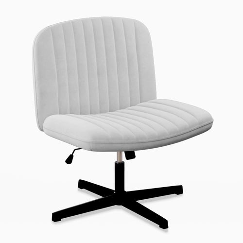 Chaise De Bureau À 360° | Tissu En Velours | Fonction Élévatrice Et Inclinable | Design Coquillage | Gris