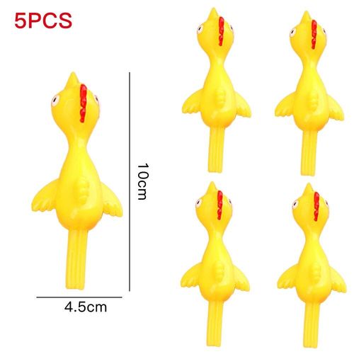 Jouets De Catapulte À La Main Anti-Souligné,Jouets De Dinde Délicats,Poussin De Fronde,Élastique,Doux,Collant,Drôle,Fidget,Jouets De Décompression - Type 5pcs