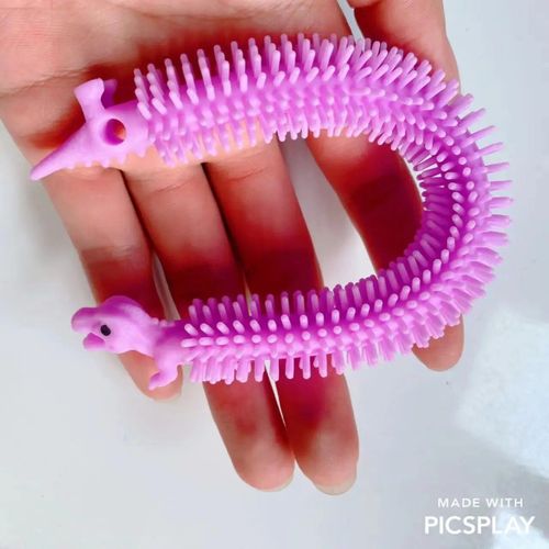 Funny Nairobi Orn Rib Worm Nrelucket Fidget Toys,Corde Commandée,Tpr,Anti-Souligné,String Toys,Through Instituts,Mm,Tsm Vent Toy,1pc - Type 1pcs Dinos Purple