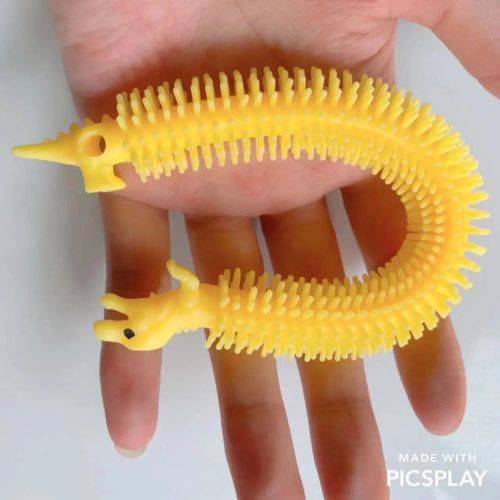 Funny Nairobi Orn Rib Worm Nrelucket Fidget Toys,Corde Commandée,Tpr,Anti-Souligné,String Toys,Through Instituts,Mm,Tsm Vent Toy,1pc - Type 1pcs Dinos Yellow