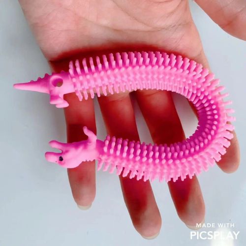 Funny Nairobi Orn Rib Worm Nrelucket Fidget Toys,Corde Commandée,Tpr,Anti-Souligné,String Toys,Through Instituts,Mm,Tsm Vent Toy,1pc - Type 1pcs Dinos Pink