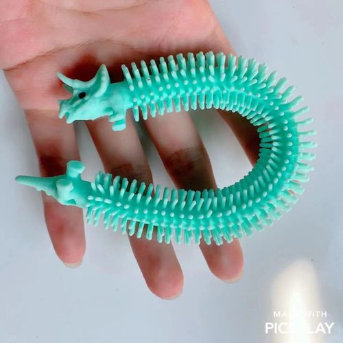 Funny Nairobi Orn Rib Worm Nrelucket Fidget Toys,Corde Commandée,Tpr,Anti-Souligné,String Toys,Through Instituts,Mm,Tsm Vent Toy,1pc - Type 1pcs Dinos Green