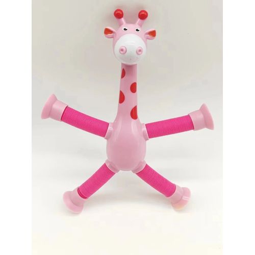 Jouets À Ventouse Pour Enfants,Tubes Pop,Souligné,Instituts,Télescopique,Girafe,Fidget,Soufflet Mentaires Oriel,Anti-Stress,Jouet À Presser - Type Rose