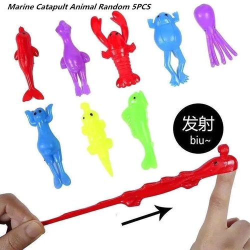 Jouet De Dinosaure Fronde,Créative,Amusant,Délicat,Cible De Décompression,Tpr - Type Catapult Ocean 5pcs