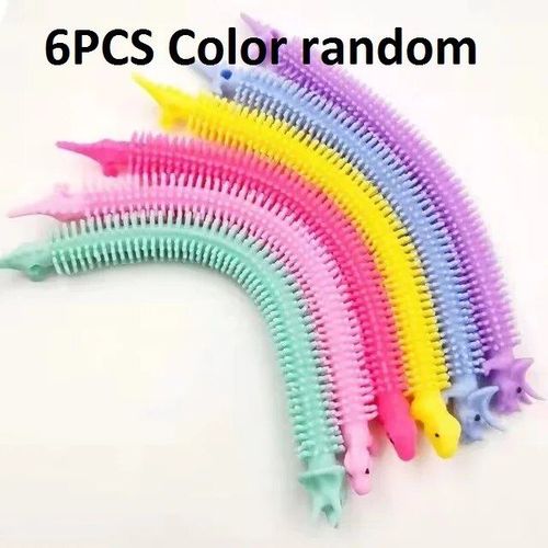 Funny Nairobi Orn Rib Worm Nrelucket Fidget Toys,Corde Commandée,Tpr,Anti-Souligné,String Toys,Through Instituts,Mm,Tsm,Vent Toy,6pcs - Type 6pcs Dinosaurs