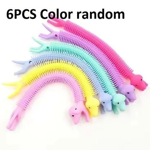 Funny Nairobi Orn Rib Worm Nrelucket Fidget Toys,Corde Commandée,Tpr,Anti-Souligné,String Toys,Through Instituts,Mm,Tsm,Vent Toy,6pcs - Type 6pcs Puppy