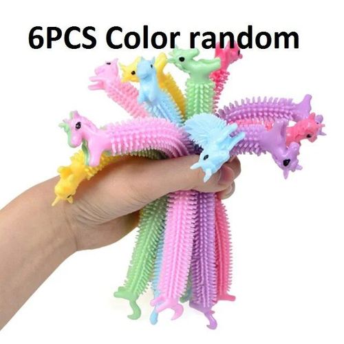 Funny Nairobi Orn Rib Worm Nrelucket Fidget Toys,Corde Commandée,Tpr,Anti-Souligné,String Toys,Through Instituts,Mm,Tsm,Vent Toy,6pcs - Type 6pcs Unicorn