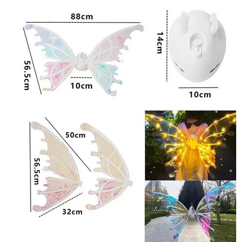 Blague Électrique D'ailes De Battement D'elfe De Papillon Pour Des Enfants,Jouets D'enfants,Filles,Garçons,Enfants,Cadeau Drôle,Halloween,Automatique,Ange,Dinosaure,Aile De Démon - Type D Lighting