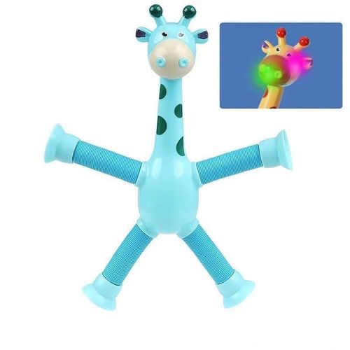 Jouets De Girafe À Ventouse Pour Enfants,Jouets Avec Lumière,Jouet De Girafe Télescopique,Soufflet Mentaires Oriel,Jouet À Presser Anti-Stress,4 Pièces,1 Pièce - Type Blue-With Light