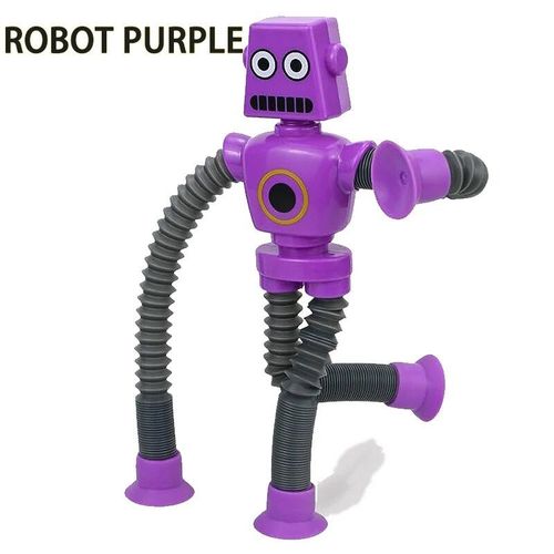 Jouet À Ventouse Girafe Télescopique Pour Enfants,Tube Aléatoire Populaire,Jouet Fidget De Décompression,Soufflet Mentaires Oriel,Jouet Anti-Compression - Type Robot Pruple