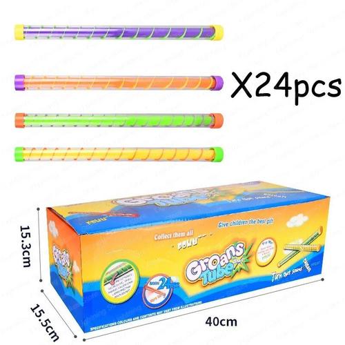 Bâton Sonore Magique Pour Halloween,Sifflet Sonore Monstre,Tube En Plastique,Pet,Farce,Parodie,Jouets Pour Enfants - Type Rainbow Style-24pcs