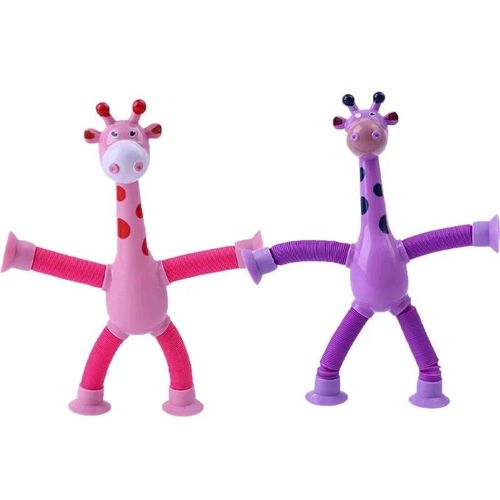 Jouets À Ventouse Pour Enfants,Tubes Pop,Souligné,Instituts,Télescopique,Girafe,Jouet Fidget,Soufflet Mentaires Oriel,Anti-Stress,Presser,Enfant,Garçon,Fille - Type Pink Purple