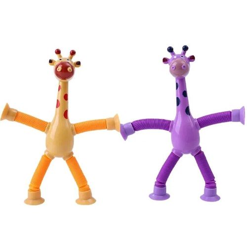 Jouets À Ventouse Pour Enfants,Tubes Pop,Souligné,Instituts,Télescopique,Girafe,Jouet Fidget,Soufflet Mentaires Oriel,Anti-Stress,Presser,Enfant,Garçon,Fille - Type Yellow Purple