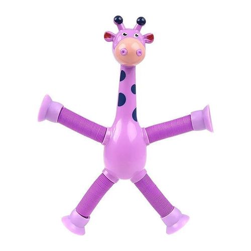Jouet À Ventouse Girafe Télescopique Pour Enfants,Tube Aléatoire Populaire,Jouet Fidget De Décompression,Soufflet Mentaires Oriel,Jouet Anti-Compression - Type Giraffe Purple