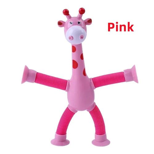 Jouets À Ventouse Anti-Stress Avec Girafe,Soufflet Mentaires Oriel,Jouets À Presser Télescopiques,Tubes Pop Soulignés,Instituts,2 Pièces - Type Pink