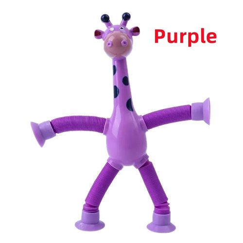 Jouets À Ventouse Anti-Stress Avec Girafe,Soufflet Mentaires Oriel,Jouets À Presser Télescopiques,Tubes Pop Soulignés,Instituts,2 Pièces - Type Purple