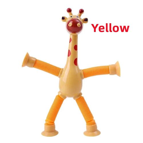 Jouets À Ventouse Anti-Stress Avec Girafe,Soufflet Mentaires Oriel,Jouets À Presser Télescopiques,Tubes Pop Soulignés,Instituts,2 Pièces - Type Yellow