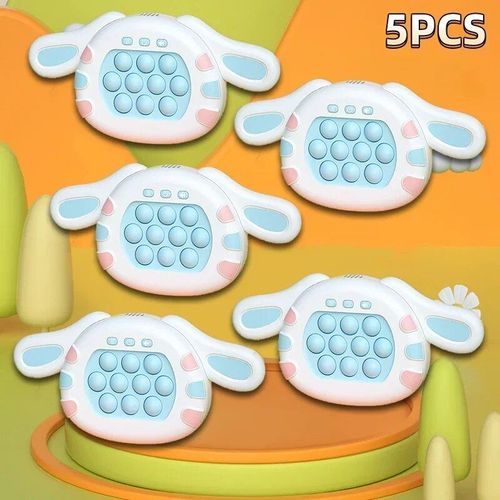 Machine De Jeu À Pression Rapide En Silicone,Décompression Populaire,Presse,Musique,Protection De L'environnement,Souris Au Sol De La L'hypothèse - Type 5pcs White
