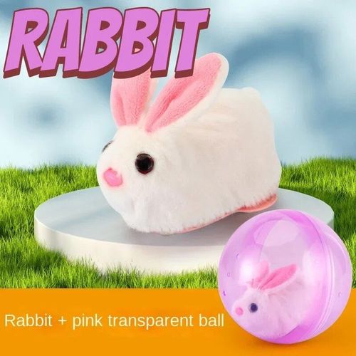 Boule Roulante Électrique Pour Animaux De Compagnie,Machine Électronique Pour Lapin,Hamster,Chien Et Chat,Jouets De Jeu Populaires,Cadeau De Noël Et D'halloween - Type Rabbit .Pink