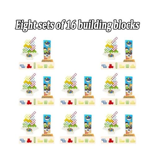 Jgalvanbalance-Décennie S De Construction Empilés Pour Enfants,Jouet De Mise Au Point De Puzzle,Jeu Parent-Enfant,Haute Musique Russe - Type Jenga-8pcs