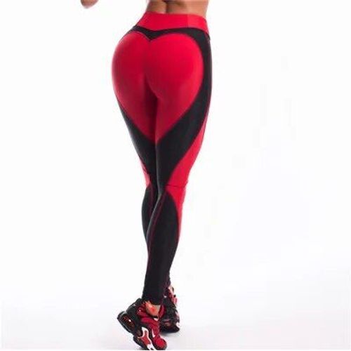 Leggings De Fitness Élastiques En Forme De C?ur Pour Femmes,Pantalons Taille Haute,Pantalons College Patchwork,Grande Taille,Rouge,Noir,Document