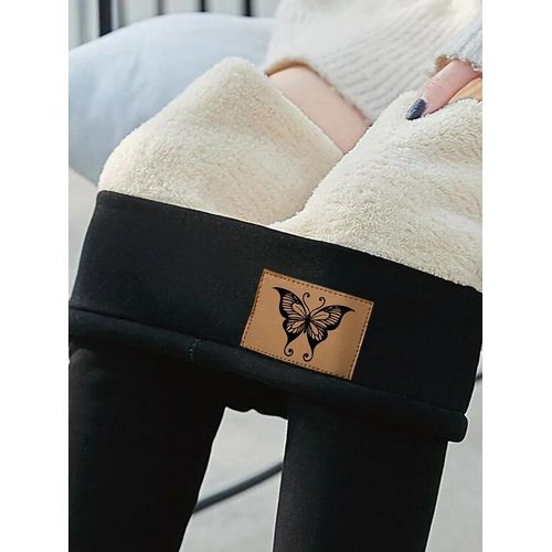 Leggings Doublés De Velours Pour Femmes,Pantalons Thermiques Skinny,Pantalons Chauds,Minces,Taille Haute,Sourire,Vêtements D'hiver,2021