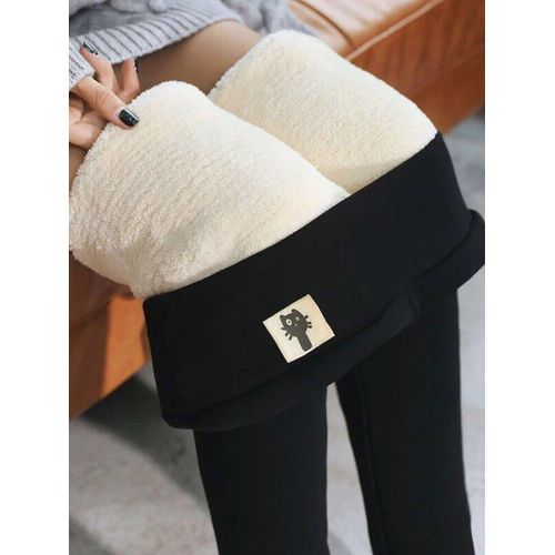 Leggings Doublés De Velours Pour Femmes,Pantalons Thermiques Skinny,Pantalons Chauds,Minces,Taille Haute,Sourire,Vêtements D'hiver,2021