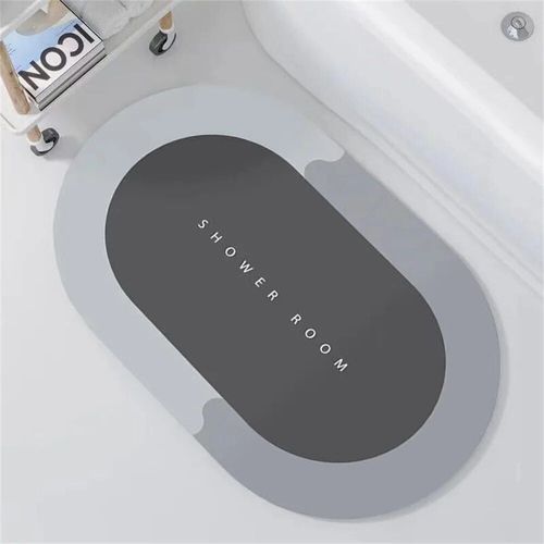 Polymères De Bain De Douche Super Absorbants,Tapis Antidérapant,Doux,Simple,Cuisine,Porte D'entrée,Côté Baignoire,Décoration D'intérieur - Type Gray Ellipse-40cmx60cm