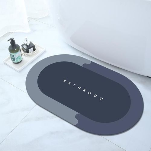 Polymères De Bain De Douche Super Absorbants,Tapis Antidérapant,Simple,Entrée De Cuisine,Porte Douce,Côté Baignoire,Décoration D'intérieur - Type Blue Ellipse-40x60cm #A