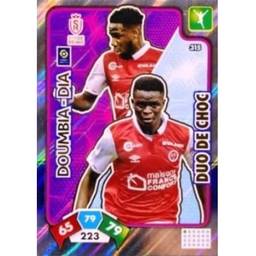 315 Moussa Doumbia / Boulaye Dia - Stade De Reims - Duo De Choc - Panini Adrenalyn Xl Ligue 1 - 2020-2021 Carte Football