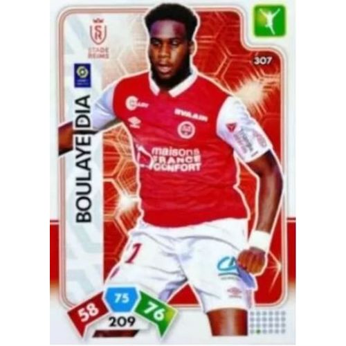 307 Boulaye Dia - Stade De Reims - Panini Adrenalyn Xl Ligue 1 - 2020-2021 Carte Football