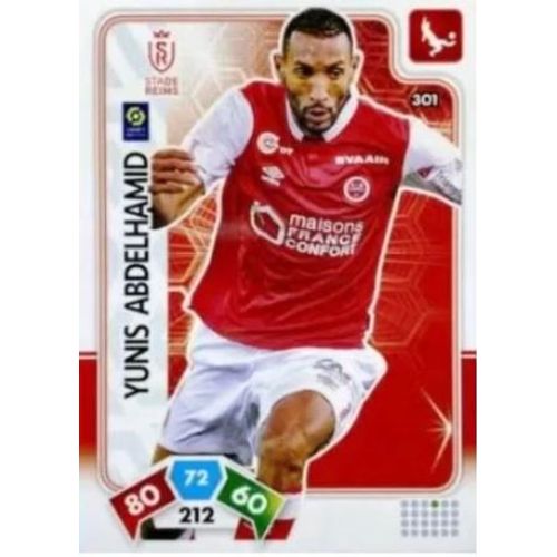 301 Yunis Abdelhamid - Stade De Reims - Panini Adrenalyn Xl Ligue 1 - 2020-2021 Carte Football