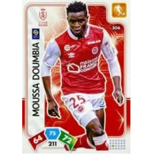 306 Moussa Doumbia - Stade De Reims - Panini Adrenalyn Xl Ligue 1 - 2020-2021 Carte Football