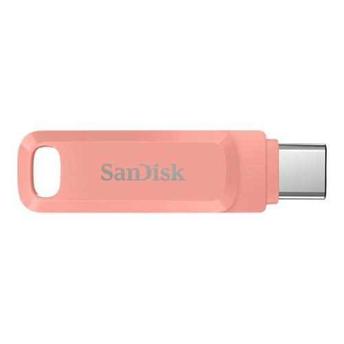 SanDisk Ultra Dual Drive Go - Clé USB - 64 Go - USB 3.1 Gen 1 / USB-C - pêche