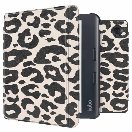 iMoshion Design Slim Hard Sleepcover avec support Kobo Libra Colour Leopard