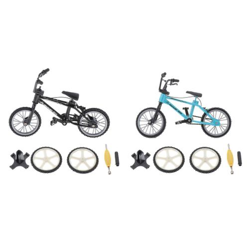 2x Bicyclette De Doigt, Miniature Métal Jouets Sports Extrêmes Doigt Vélo Mountain Bike Creative Jeux Enfants Noël Cadeau