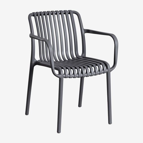 Pack De 4 Chaises De Salle À Manger Avec Accoudoirs Wendell Gris Graphite