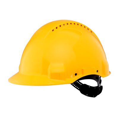 3M Casque , Uvicator, harnais standard, ventilé, bandeau en cuir, jaune, G3000DUV-GU