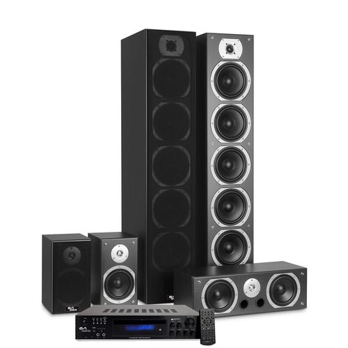 Home-cinéma - Evidence Acoustics EA1240-BK - Hifi 5.1 - 1240W 5 Enceintes -Amplificateur USB SD BT FM - 4 x75W + 3 x20W