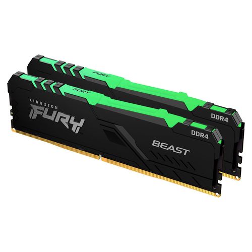 Kingston FURY Beast - DDR4 - kit - 64 Go: 2 x 32 Go - DIMM 288 broches - 3200 MT/s / PC4-25600 - CL16 - 1.35 V - mémoire sans tampon - non ECC - noir