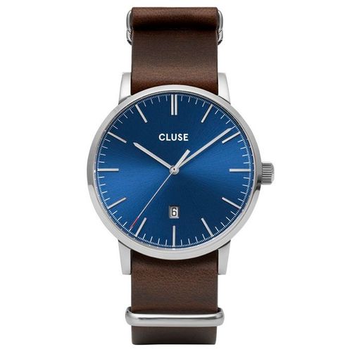 Montre Homme Cluse Aravis En Cuir Véritable De Vache Marron