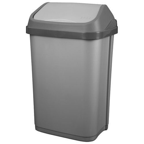 Poubelle 50L couvercle basculant - gris