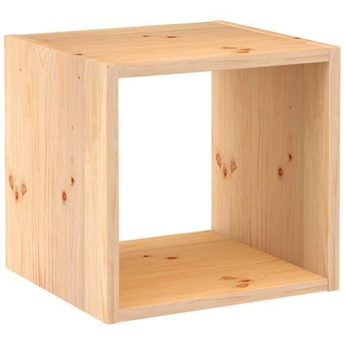 Cube de rangement pin masif - 36.2 x 36.2 x 33 cm - bois brut