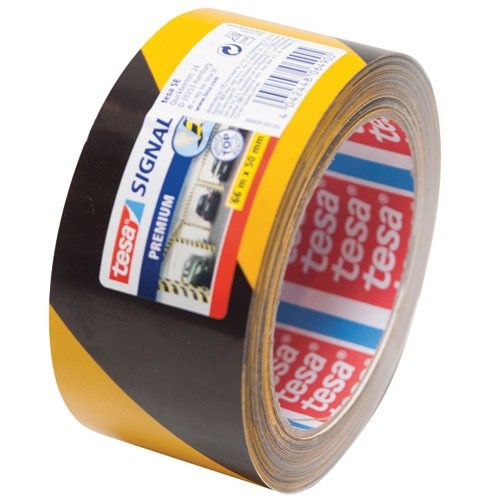 Ruban adhésif de signalisation - noir et jaune - 66