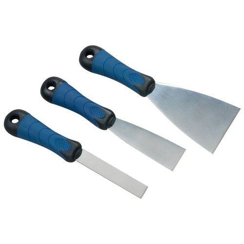 Couteau - lot de 3 - manche bi-matière -acier - 2-4-8 cm