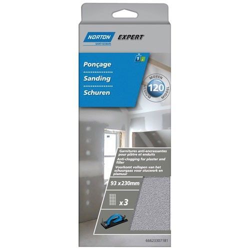 Patin spécial platre 93 x 230 mm grain 120 lot de 3