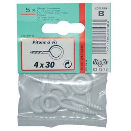 Piton à vis - acier rilsanisé - 6x25 mm