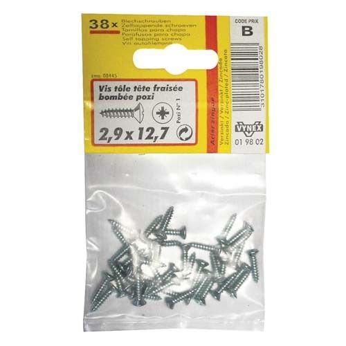 Vis tôle à tête fraisée bombée - Pozi - acier zingué - 3.50x15.9 mm