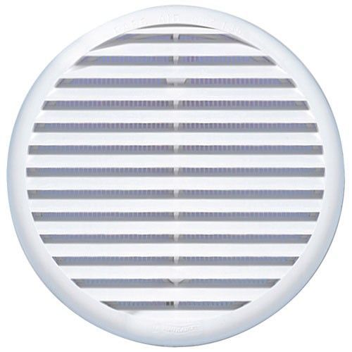 Grille ventilation ronde autoajustable clip + moustiquaire D : 125/160 mm - blanc